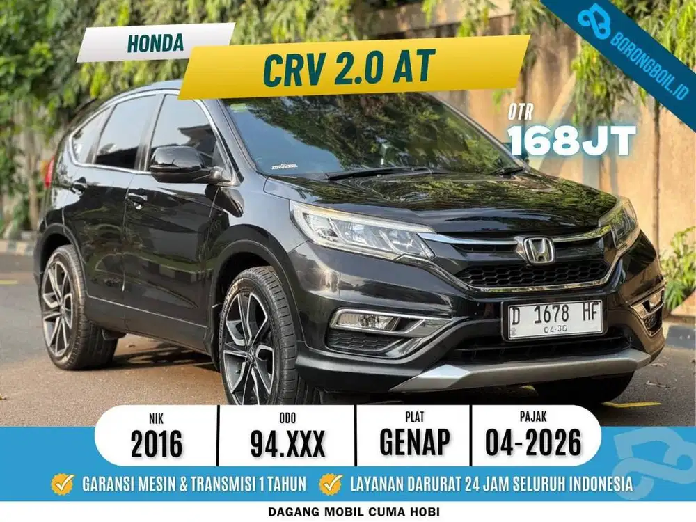 HONDA CRV 2.0 AT 2016 HITAM SIAP PAKAI