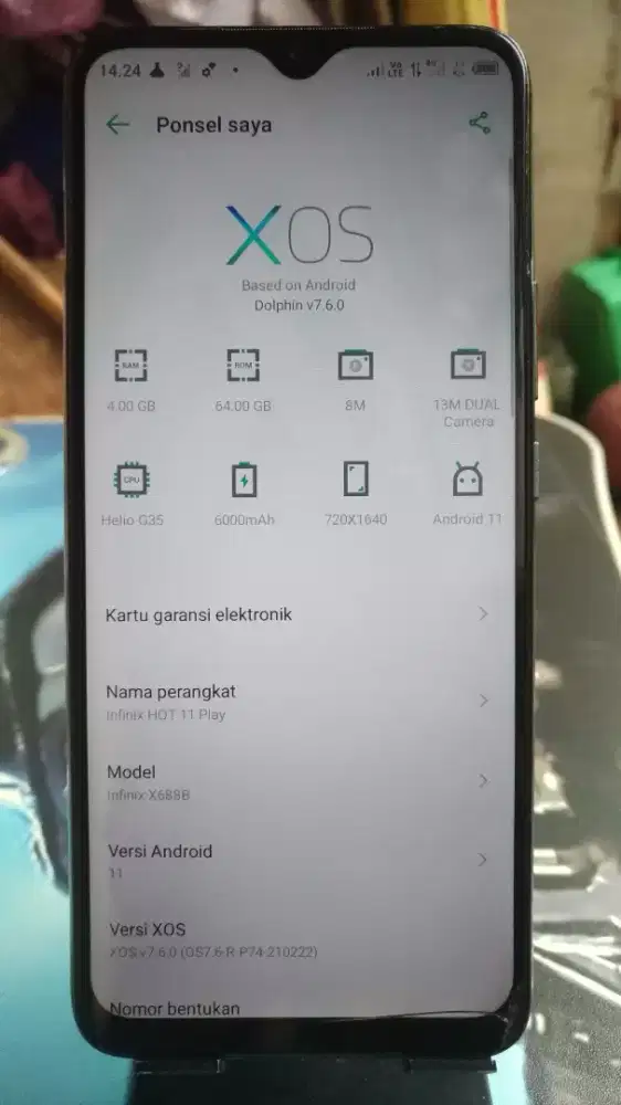Infinix Hot 11 Play Ram 4/64