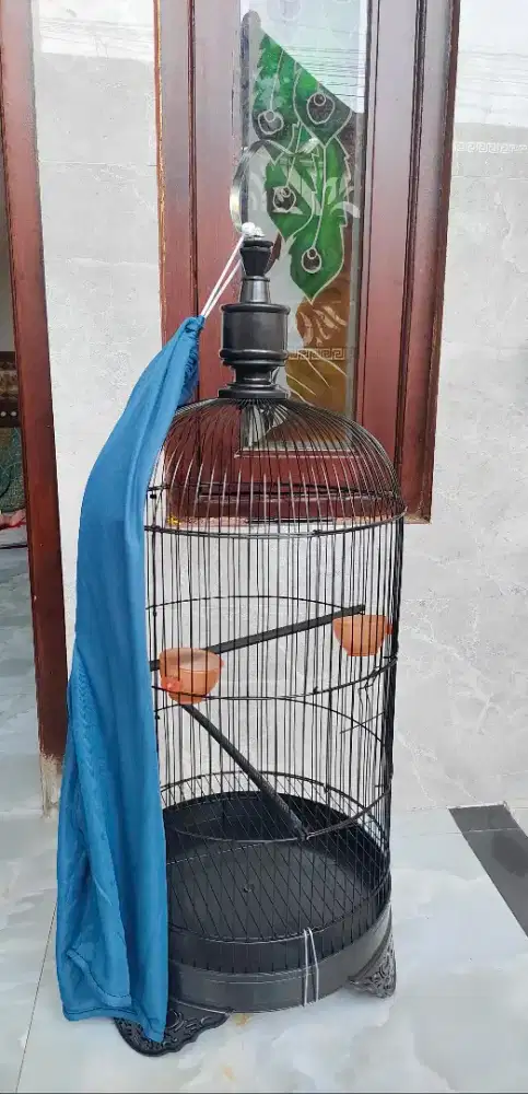 Sangkar kenari lovebird trucukan baru full set + kerodong