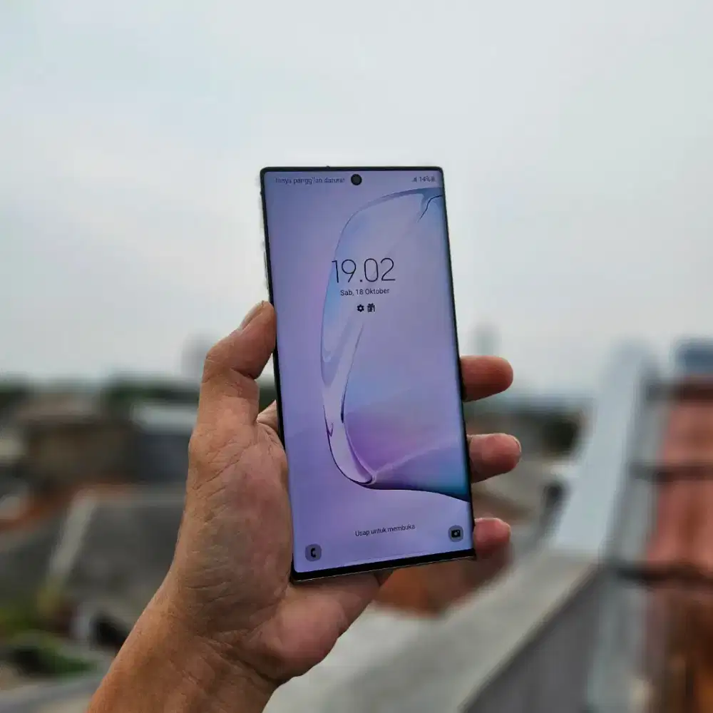 SAMSUNG GALAXY NOTE 10 PLUS SEIN 12/256 GB TOMPEL TITIK 100% NORMAL