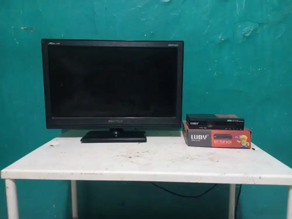 Tv led 19inc normal berikut Set Top Box,jual murah