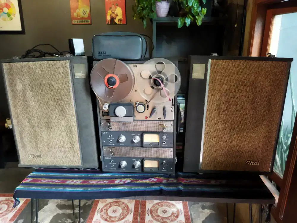 Reel to reel Akai M7 tube player full set pabrikan jepang, langka