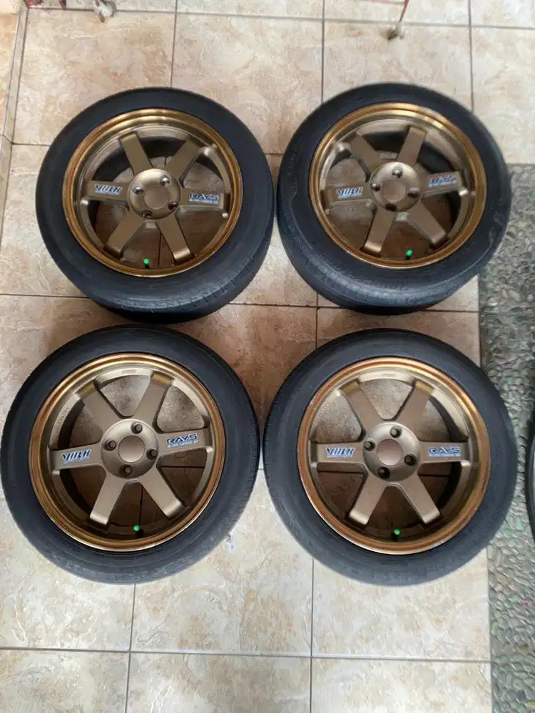 Jual Velg TE37 R16 L7 pcd 4x100 + Ban Bridgestone Turanza