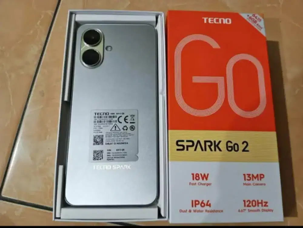 Tecno sprak go 2 ram 3+3/64 fullset pemakaian 3 Minggu