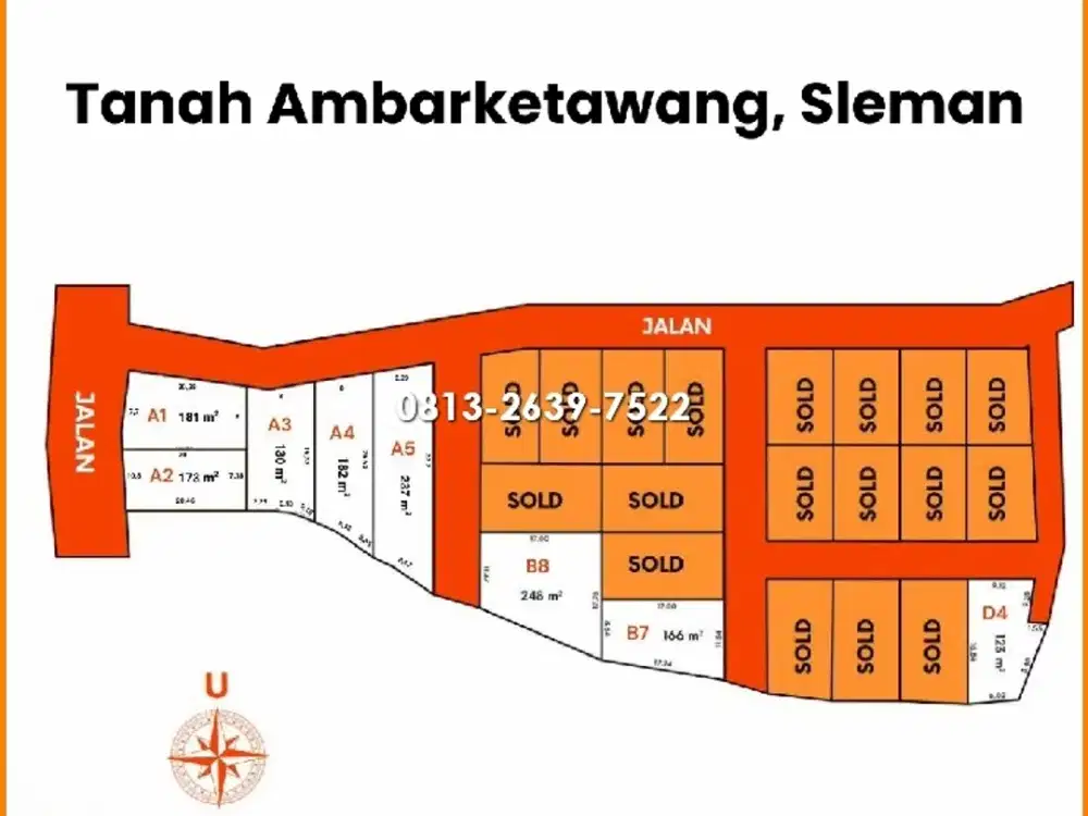 Tanah Dekat Pasar Ambarketawang SHM Siap AJB