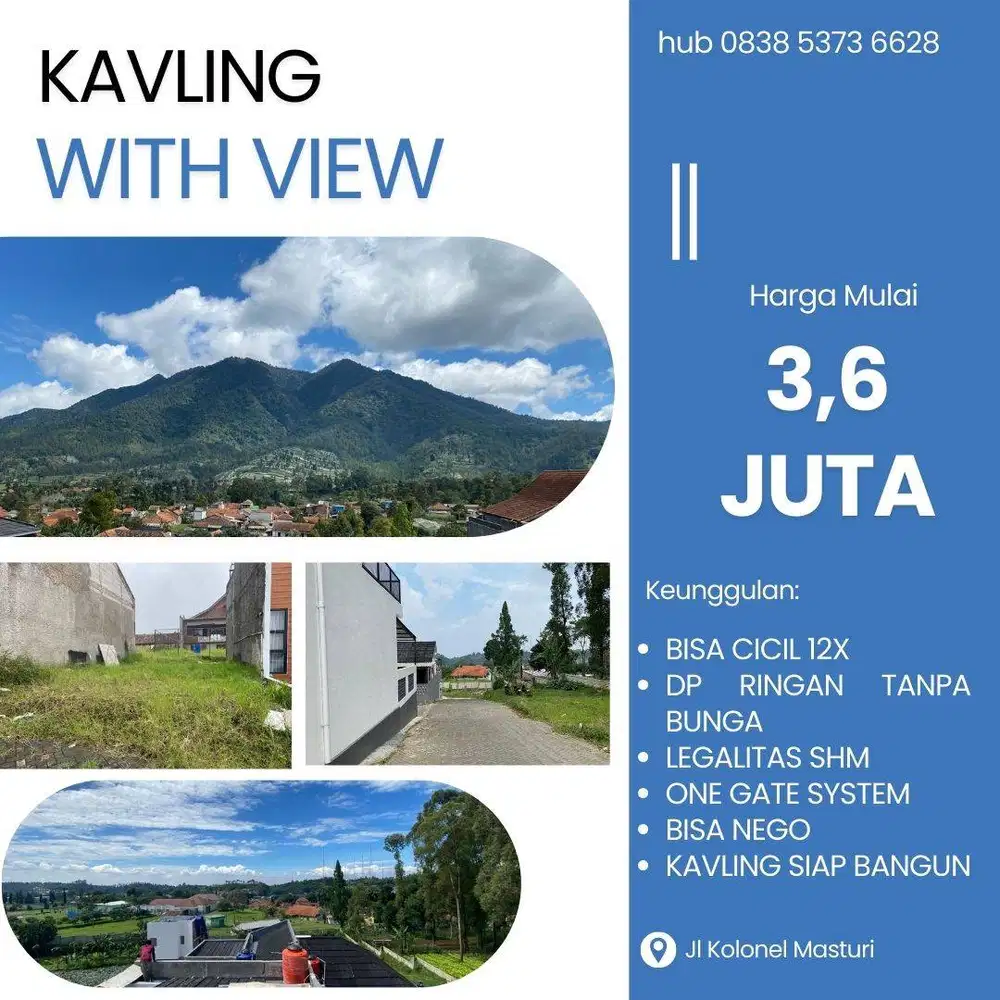 TANAH KAVLING SEJUK DI BANDUNG VIEW GUNUNG, LOKASI WISATA!