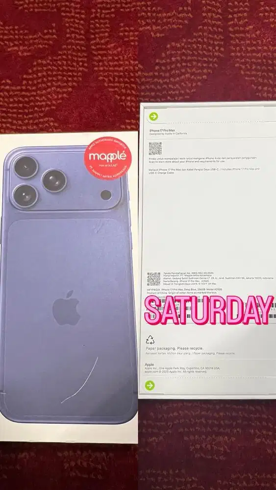 Iphone 17 Pro Max 256GB warna Deep Blue