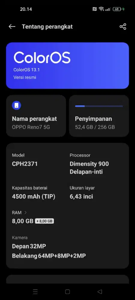 Reno 7 5G hp+cas