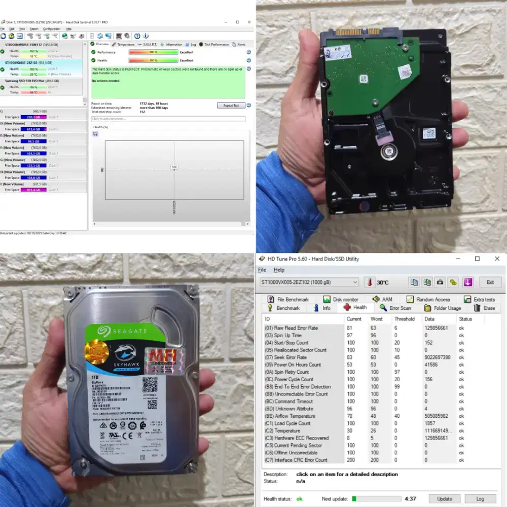HDD 1TB Seagate SkyHawk Surveillance ST1000VX005 (Sentinel 100/100)