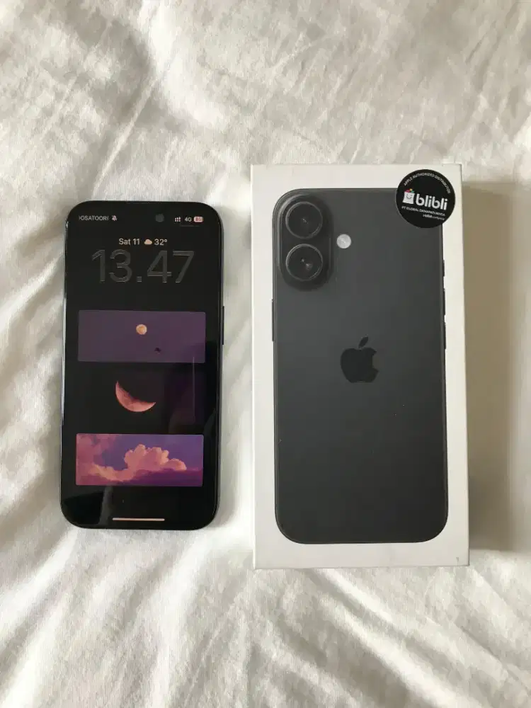iPhone 16 128GB BH 100% Garansi Resmi + TG, Charger, Case Original