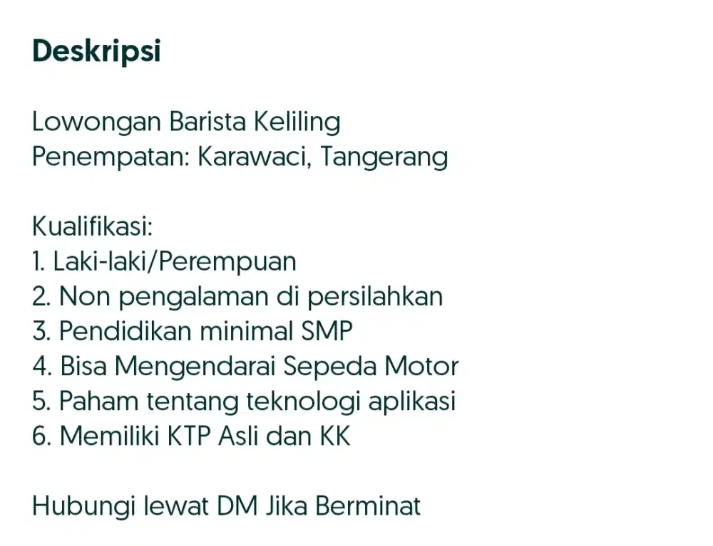 Need Rider Kopi Sejuta Jiwa By Cart/Molis