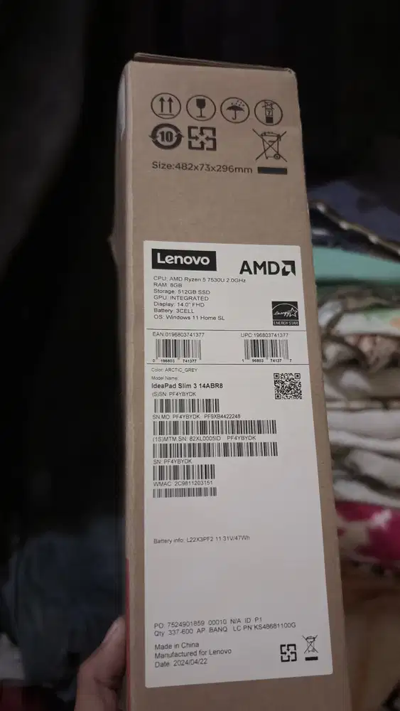 Lenovo ideapad slim 3 amd ryzen 5 mulus fulset hadiah kantor