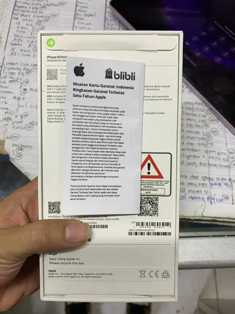 iphone 16 Promax 512 gb eks resmi