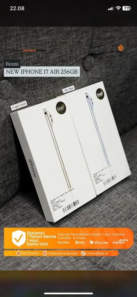 Iphone 17 Air 256GB New resmi