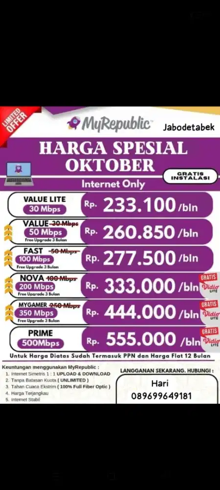 Wifi muRepulic promo di bulan Oktober