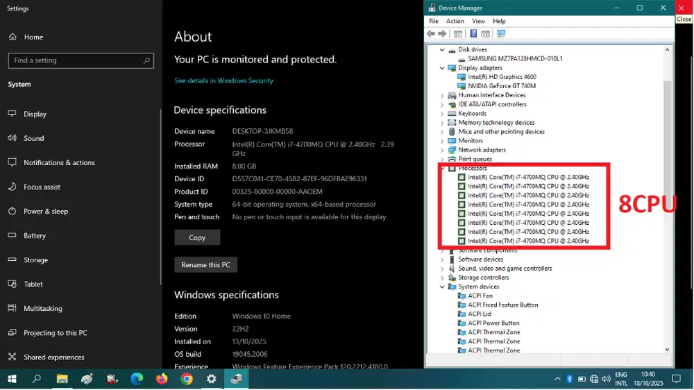 Laptop HP Envy i7 8cpu 6/4GB SSD Batre/LCD BARU VGA NVidia KBL Win ORI