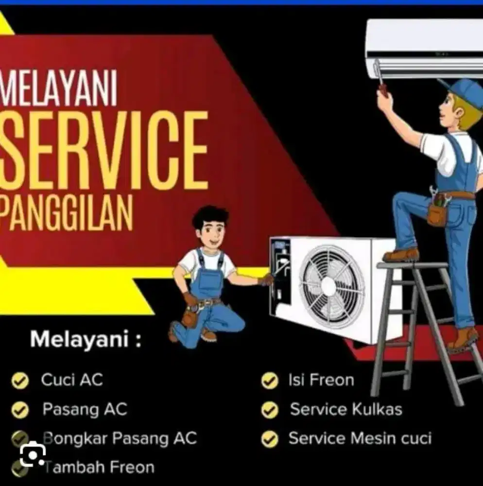 Service ac, kulkas, mesin cuci, pompa air, dan bongkar pasang ac