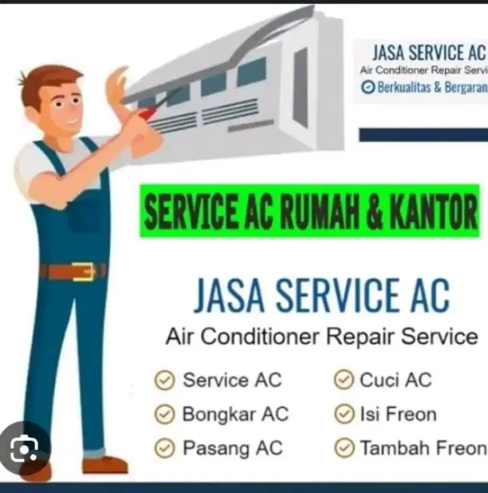 Service ac, kulkas, mesin cuci, pompa air, dan bongkar pasang ac
