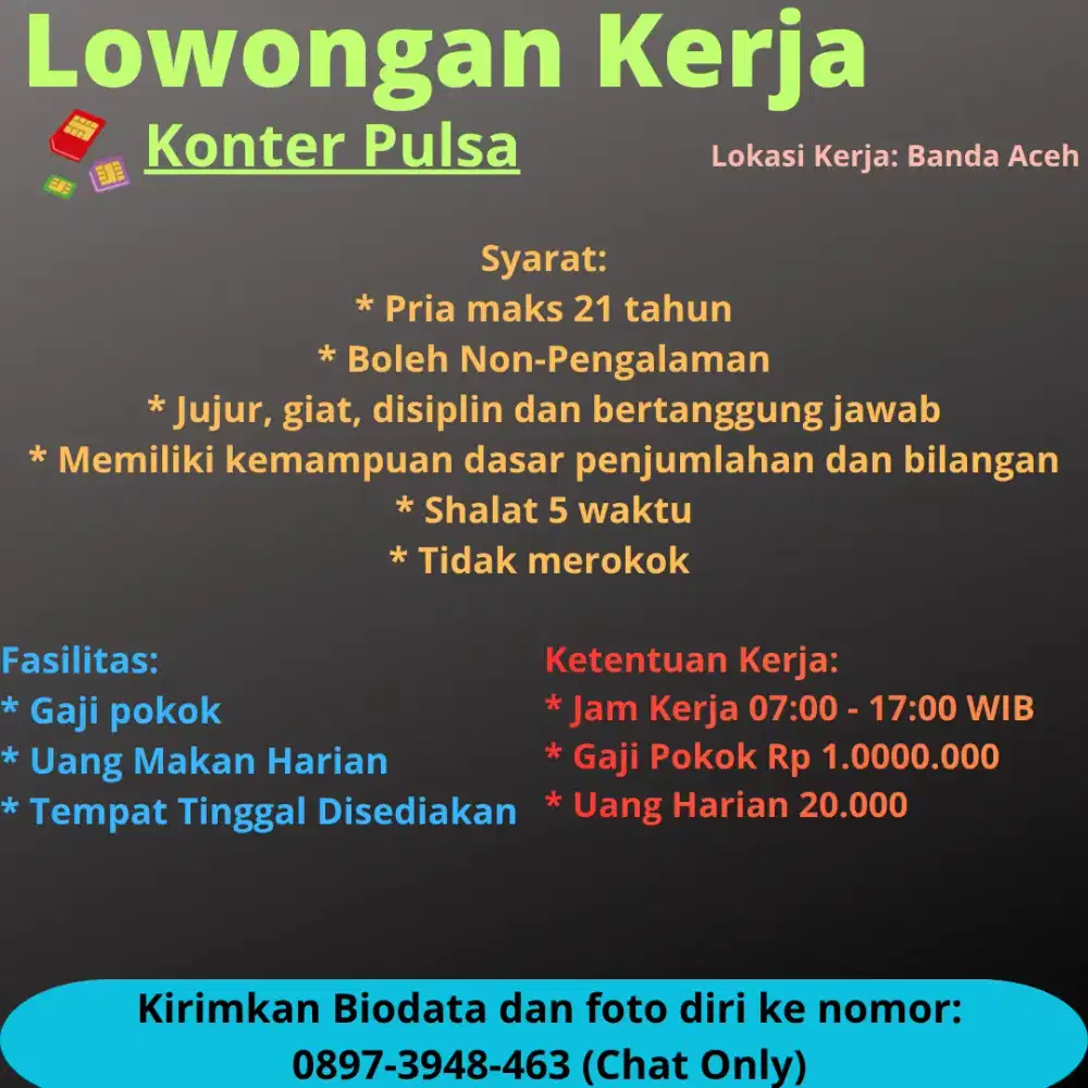 Loker konter pulsa