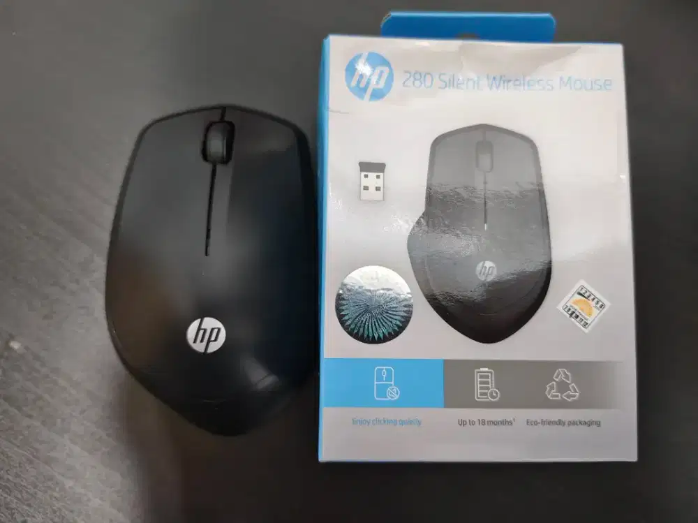 Mouse Wireless merk HP M280 Silent warna Hitam Second