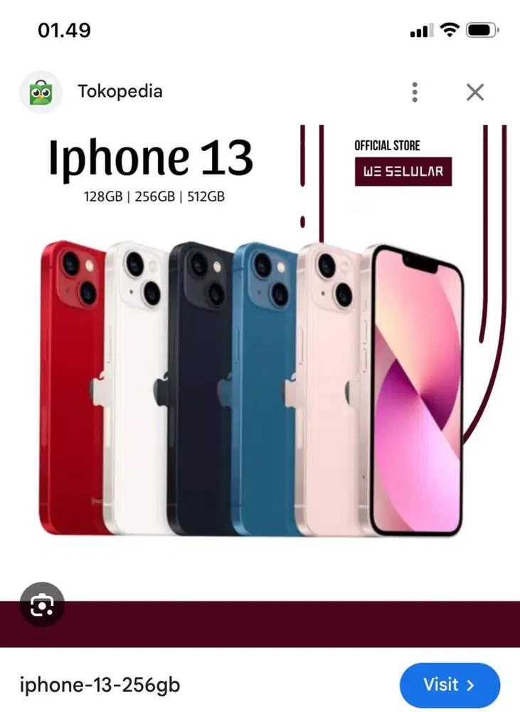 Cari/beli ip 13 256gb ex inter