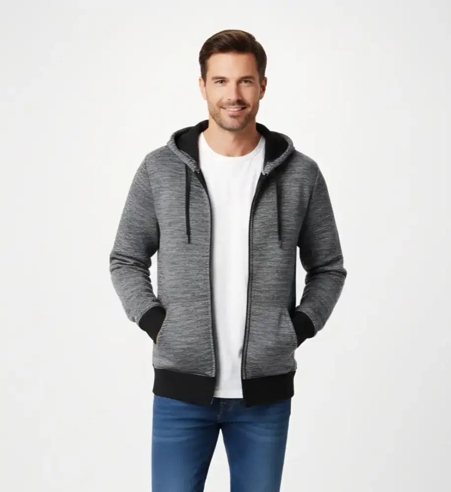 Hoodie Zipper Uramoco Second Full Sherpa Dalam Sampai ke Lengan size M