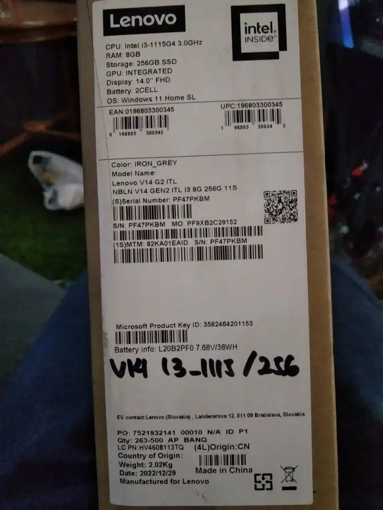 Laptop Lenovo V14 G2 ITL I3 CORE