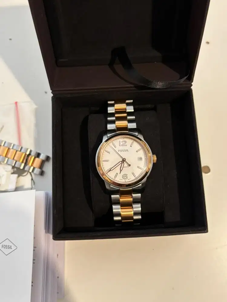 Fossil Heritage Automatic Stainless Steel Dua Warna  | untuk Wanita