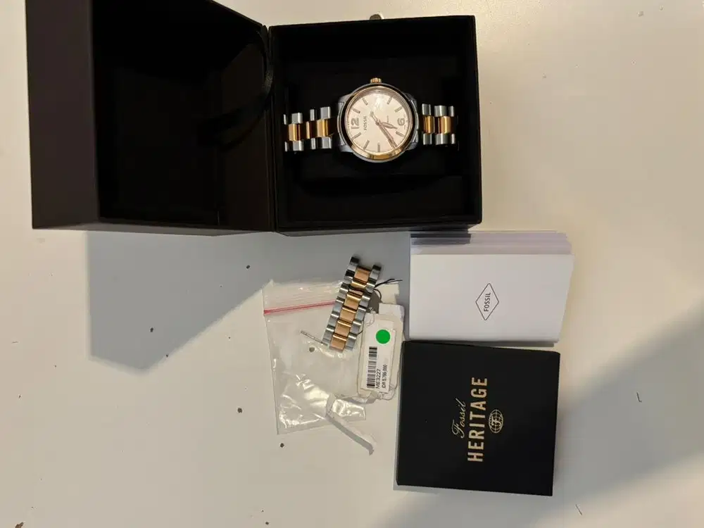 Fossil Heritage Automatic Stainless Steel Dua Warna  | untuk Wanita