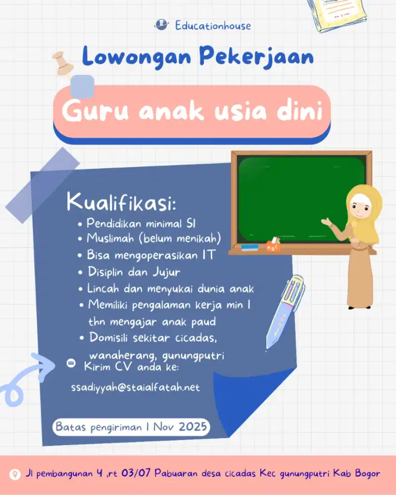 Lowongan guru paud