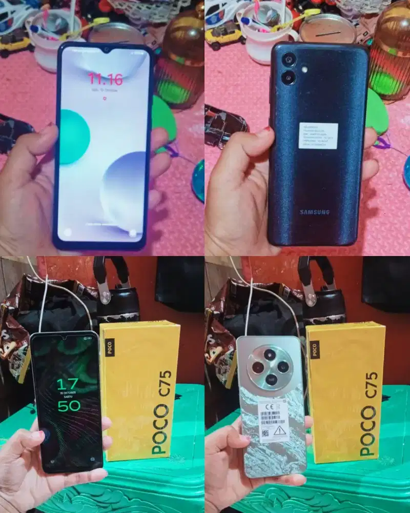 Poco c75 NFC ram 6+6/128 Fullset & Samsung Galaxy a04 ram 4+4/64