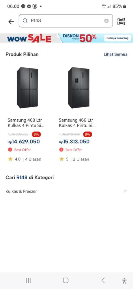 KULKAS SAMSUNG 4 PINTU RF48