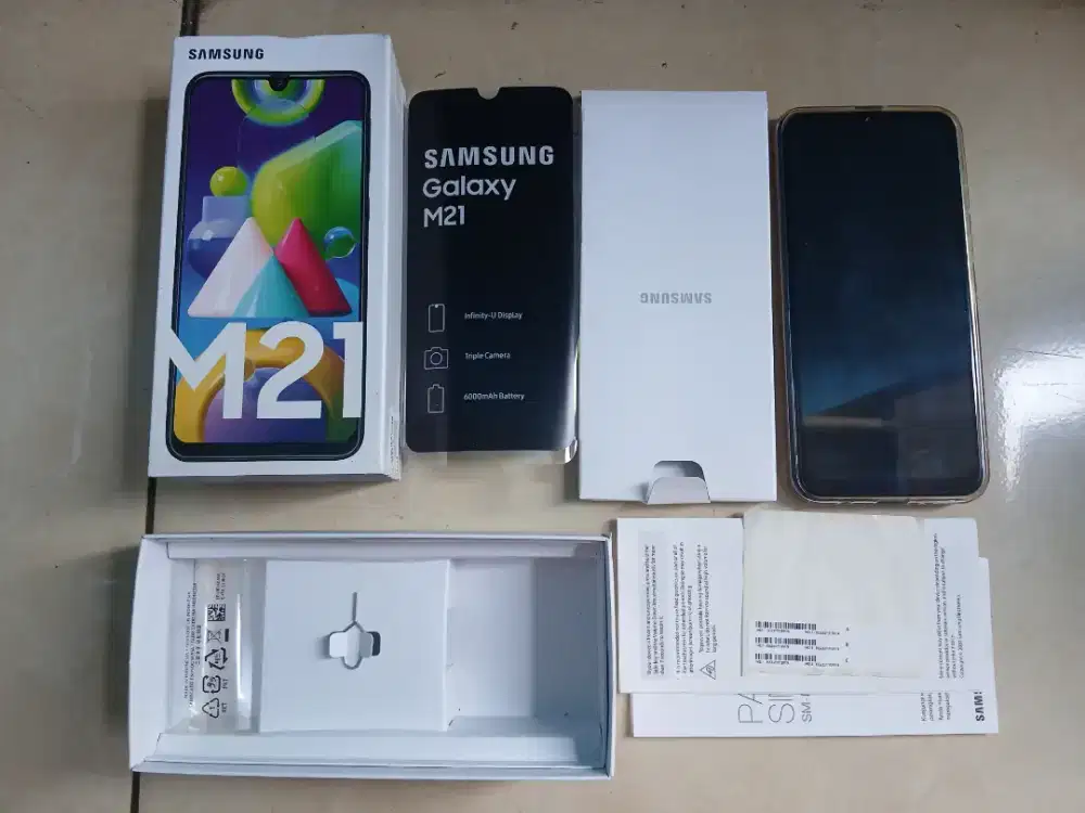 Samsung M21 4/64 fullset lengkap