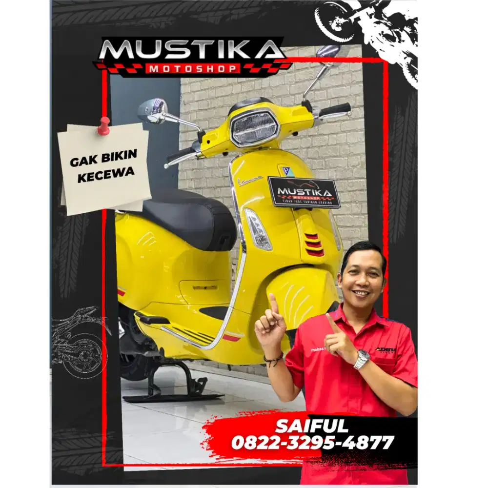 Perfect Condition!!Vespa Sprint S 150cc 2022 Yellow Mulus-Mustika