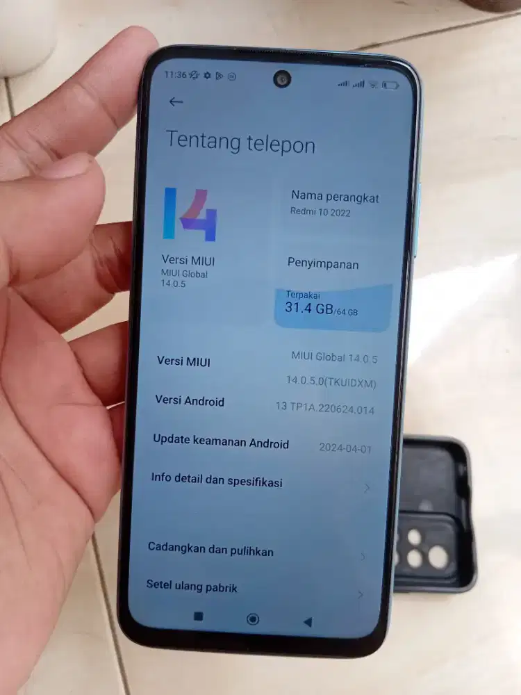 Redmi 10 2022 4g ram 4/64 fullset orian