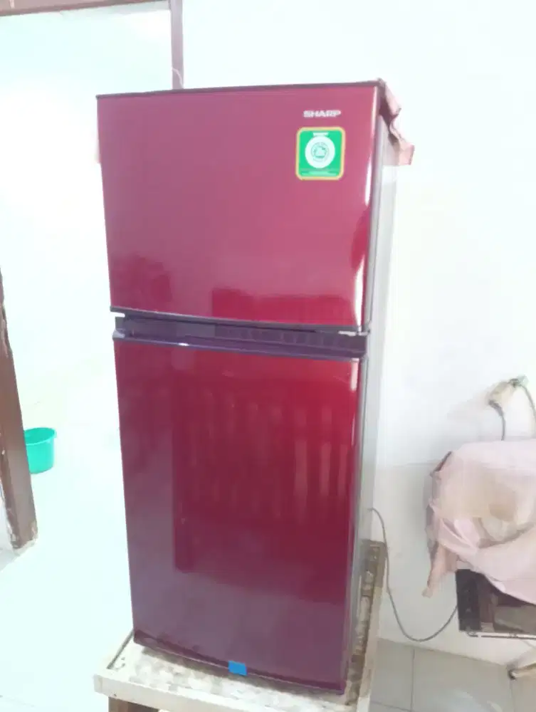 Kulkas SHARP merah