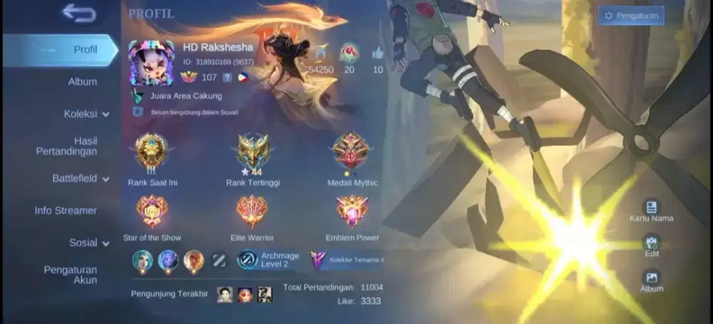 Jual akun mobilelegends
