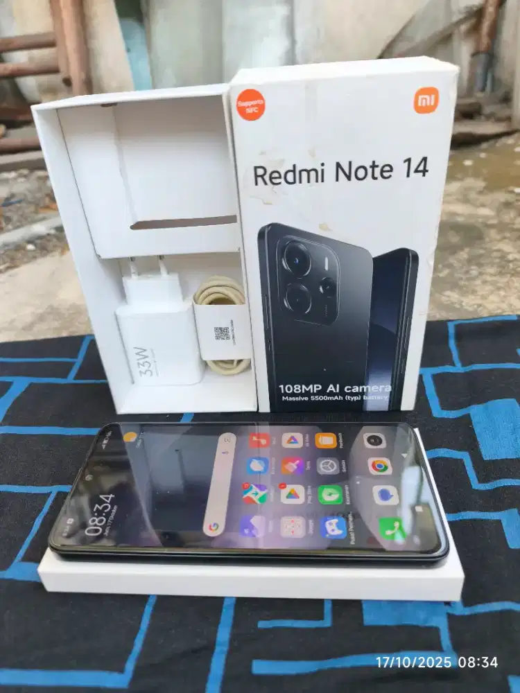 Redmi Note 14 8/256 Fullset ori segel pmkian sgkt garansi ON