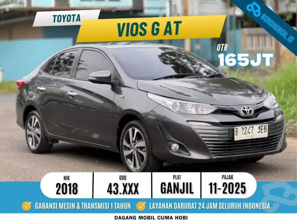 Toyota Vios G AT Facelift 2018 Abu Metalik | KM 43rb | CVT Halus