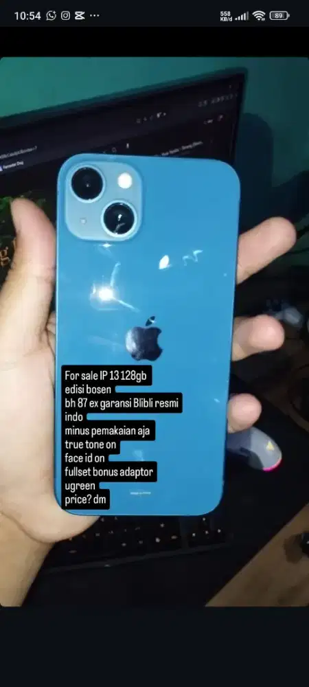 Iphone 13 128 gb blue garansi resmi ex blibli