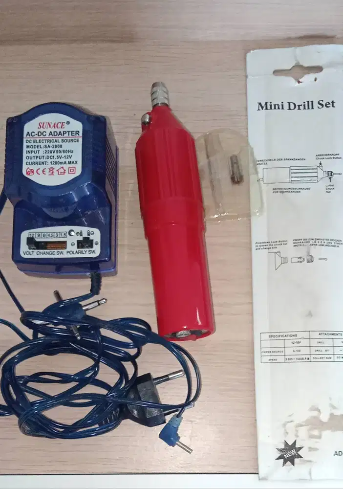 Mini Drill + Adaptor (Bor Kecil)