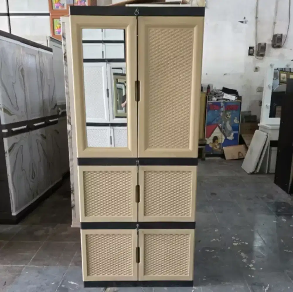 Lemari Plastik 6 Pintu Jumbo Gunplas SC06 + Cermin