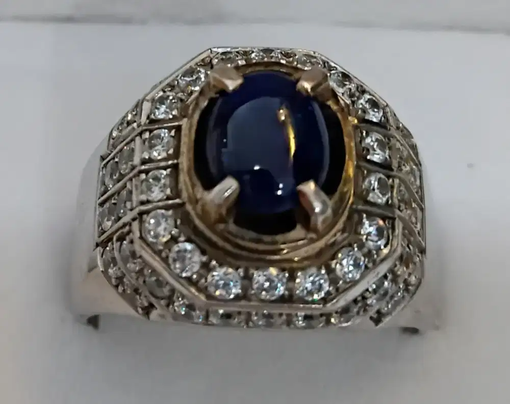 Cincin permata blue sahipphire,asli dengan sertifikat