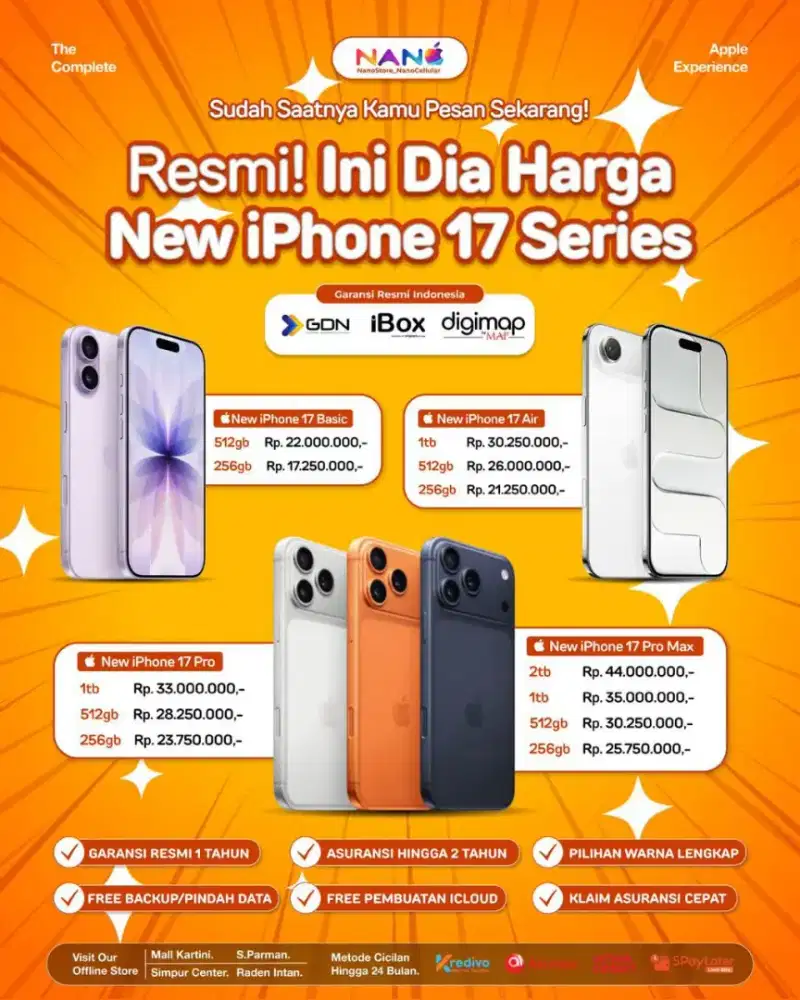 PROMO IPHONE NEW 17 SERIES CICILAN BUNGA 0%