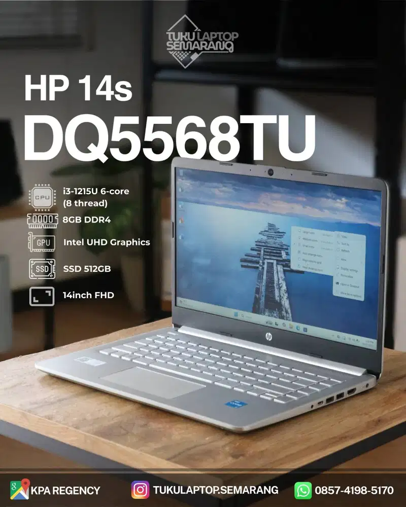 Laptop HP 14s dq5568TU gen 12 garansi resmi