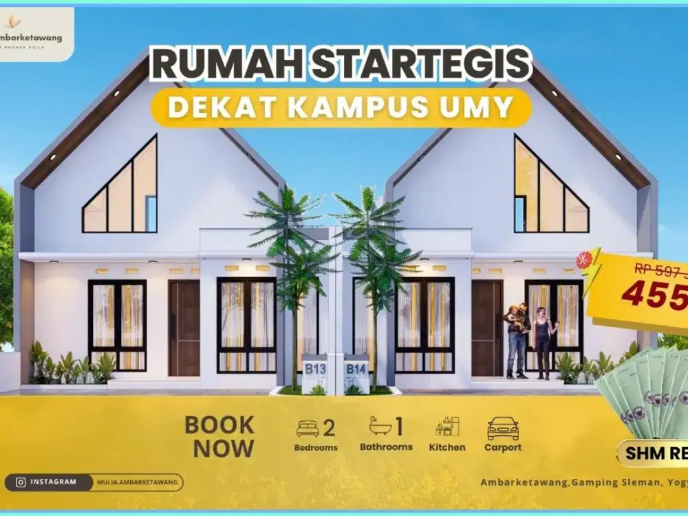 RUMAH DEKAT MALIOBORO JOGJA GAMPING DALAM CLUSTER SCANDINAVIAN