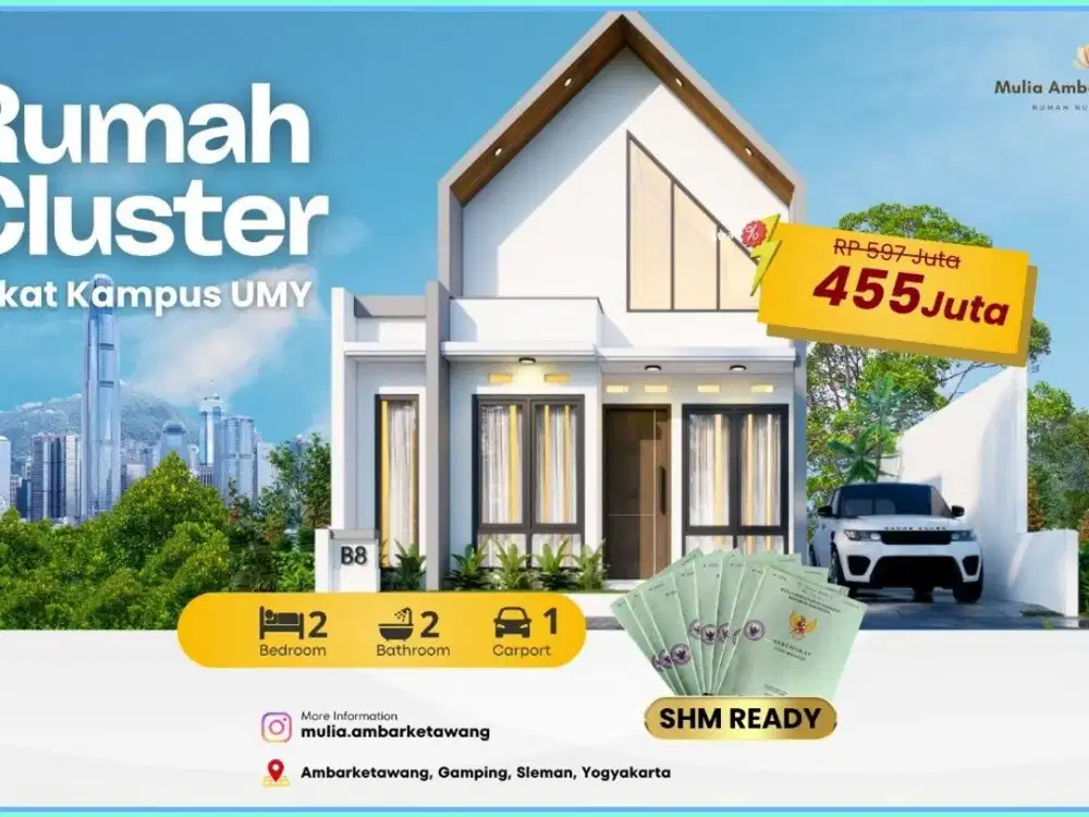 RUMAH DEKAT MALIOBORO JOGJA SLEMAN SCANDINAVIAN DEKAT RS PKU GAMPING