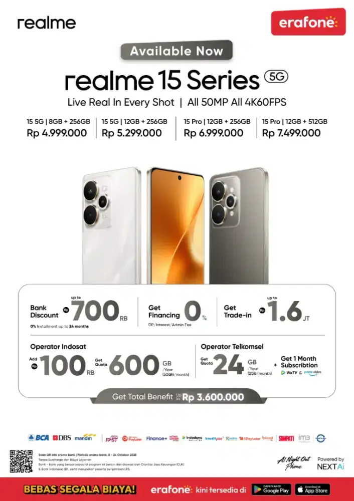 Realme 15 pro 5G cash,kredit, cc, COD, tuker tambah bisa semua