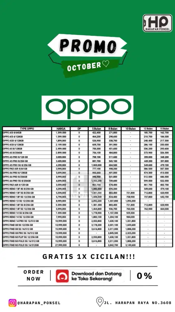 PROMO KREDIT OPPO SERIES TANPA DP