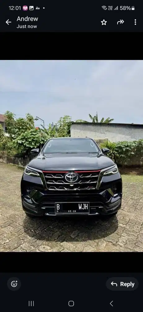 Toyota Fortuner trd at 2021 diesel hitam metalik km 77 rb tgn1 pribadi